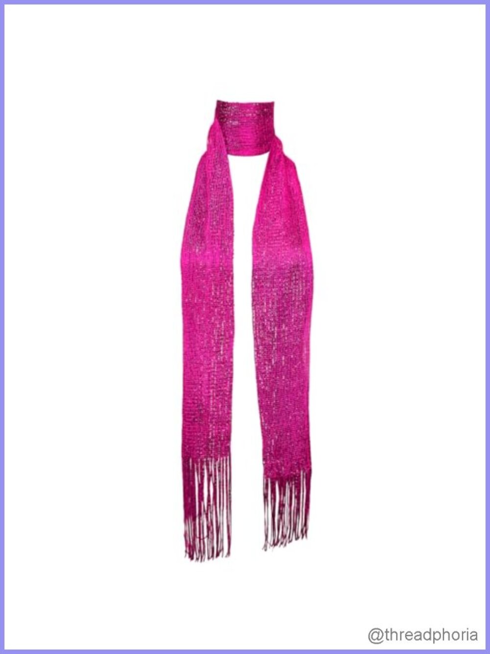 Women's Sequin Fringe Scarf Skinny Lightweight Long Scarf Fashion